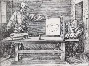 Jacopo de Barbari Man Drawing a lute with the monogram of the artist from the Manual of Measure-ment Germany oil painting artist